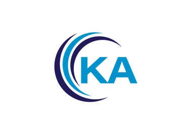 İlk Monogram Harf K A Logo Tasarım Vektör Şablonu. K A Harfi Logo Tasarımı