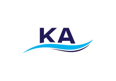 İlk Monogram Harf K A Logo Tasarım Vektör Şablonu. K A Harfi Logo Tasarımı
