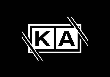 İlk Monogram Harf K A Logo Tasarım Vektör Şablonu. K A Harfi Logo Tasarımı