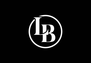 İlk Monogram Harf LB Logo Tasarım Vektör Şablonu. L B Harfi Logo Tasarımı
