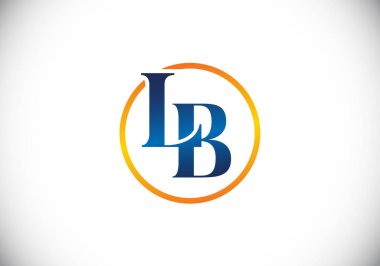 İlk Monogram Harf LB Logo Tasarım Vektör Şablonu. L B Harfi Logo Tasarımı