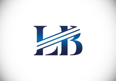 İlk Monogram Harf LB Logo Tasarım Vektör Şablonu. L B Harfi Logo Tasarımı