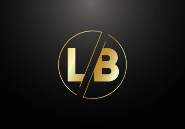 İlk Monogram Harf LB Logo Tasarım Vektör Şablonu. L B Harfi Logo Tasarımı