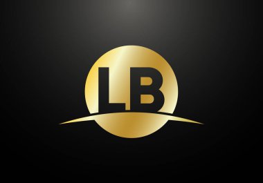 İlk Monogram Harf LB Logo Tasarım Vektör Şablonu. L B Harfi Logo Tasarımı