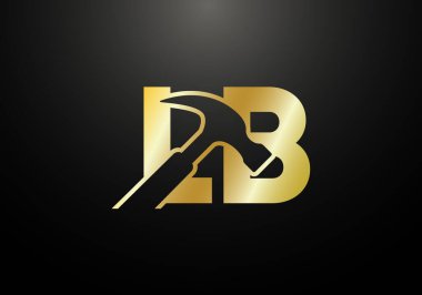 İlk Monogram Harf LB Logo Tasarım Vektör Şablonu. L B Harfi Logo Tasarımı