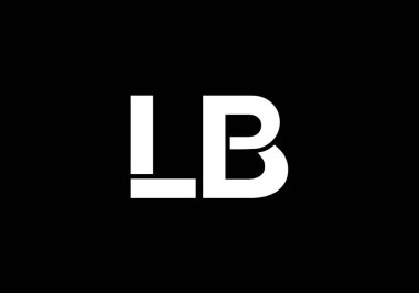 İlk Monogram Harf LB Logo Tasarım Vektör Şablonu. L B Harfi Logo Tasarımı