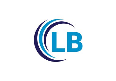 İlk Monogram Harf LB Logo Tasarım Vektör Şablonu. L B Harfi Logo Tasarımı