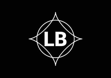 İlk Monogram Harf LB Logo Tasarım Vektör Şablonu. L B Harfi Logo Tasarımı