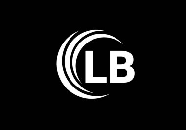 İlk Monogram Harf LB Logo Tasarım Vektör Şablonu. L B Harfi Logo Tasarımı