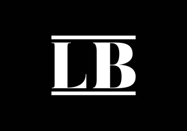 İlk Monogram Harf LB Logo Tasarım Vektör Şablonu. L B Harfi Logo Tasarımı