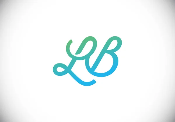İlk Monogram Harf LB Logo Tasarım Vektör Şablonu. L B Harfi Logo Tasarımı