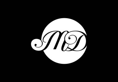 İlk Monogram M D Logo Tasarım Vektör Şablonu. M D Harf Logosu Tasarımı