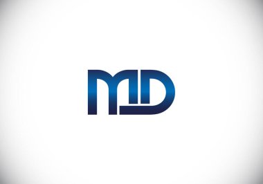 İlk Monogram M D Logo Tasarım Vektör Şablonu. M D Harf Logosu Tasarımı