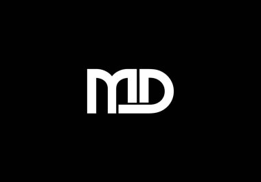İlk Monogram M D Logo Tasarım Vektör Şablonu. M D Harf Logosu Tasarımı