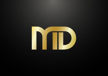 İlk Monogram M D Logo Tasarım Vektör Şablonu. M D Harf Logosu Tasarımı