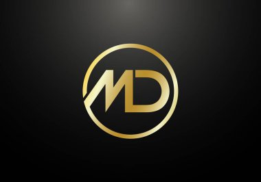 İlk Monogram M D Logo Tasarım Vektör Şablonu. M D Harf Logosu Tasarımı