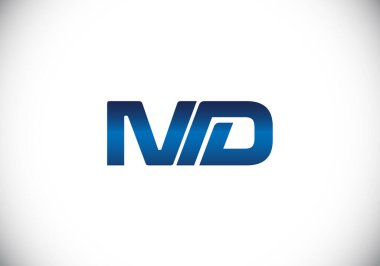 İlk Monogram M D Logo Tasarım Vektör Şablonu. M D Harf Logosu Tasarımı