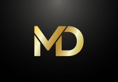 İlk Monogram M D Logo Tasarım Vektör Şablonu. M D Harf Logosu Tasarımı