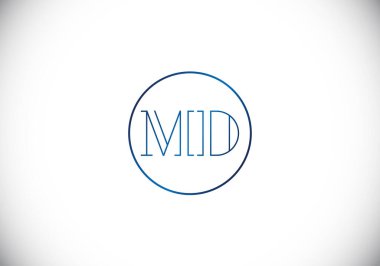 İlk Monogram M D Logo Tasarım Vektör Şablonu. M D Harf Logosu Tasarımı