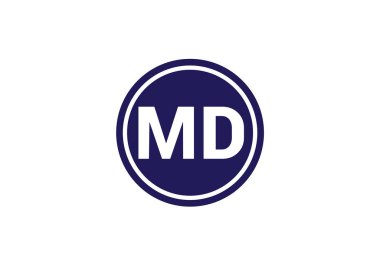 İlk Monogram M D Logo Tasarım Vektör Şablonu. M D Harf Logosu Tasarımı