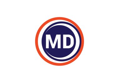 İlk Monogram M D Logo Tasarım Vektör Şablonu. M D Harf Logosu Tasarımı