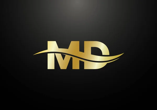 初始字母M D标志设计向量模板 D字母标志设计 — 图库矢量图片