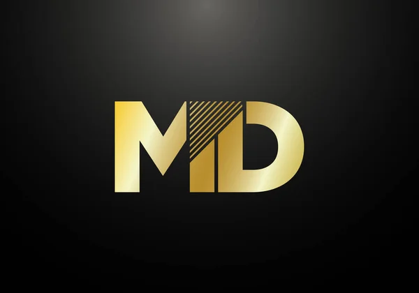 初始字母M D标志设计向量模板 D字母标志设计 — 图库矢量图片