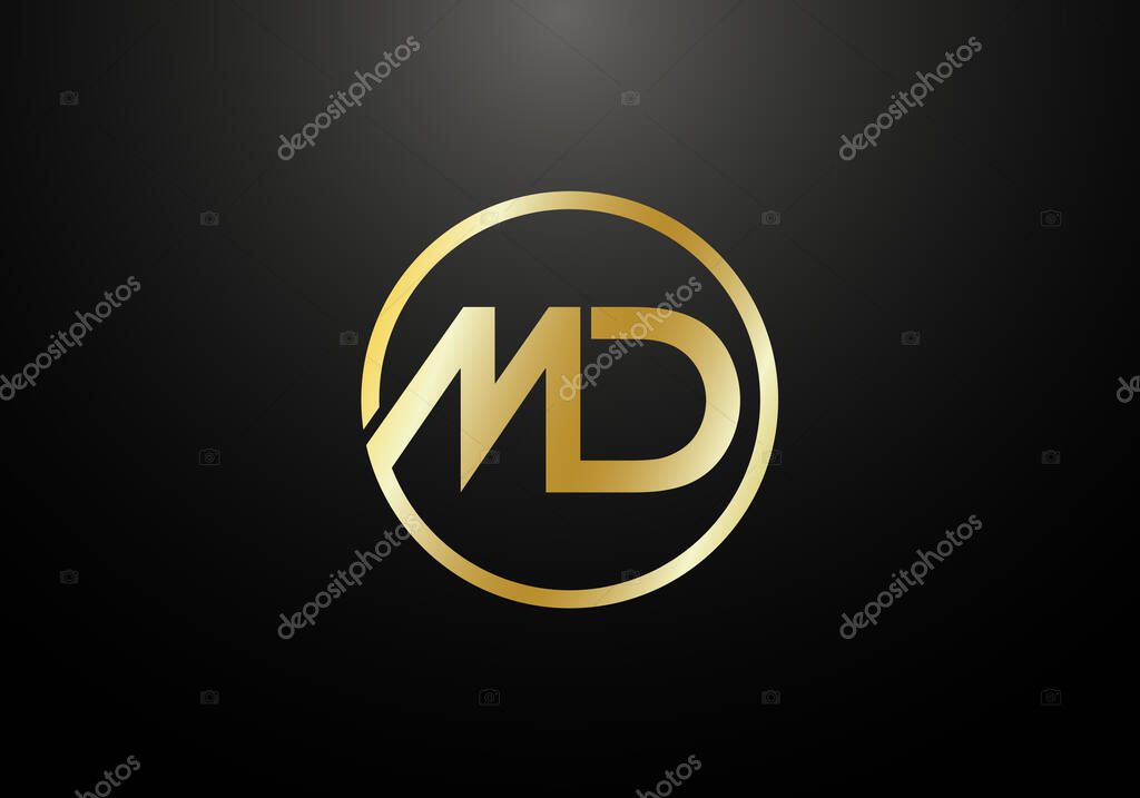 Initial Monogram Letter M D Logo Design Vector Template. M D Letter Logo Design