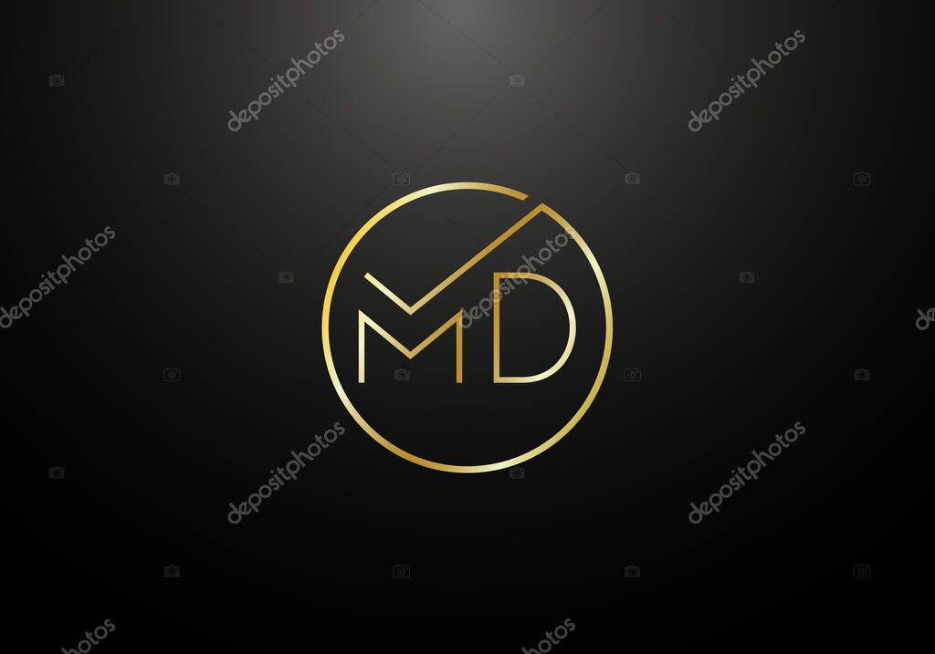 Initial Monogram Letter M D Logo Design Vector Template. M D Letter Logo Design