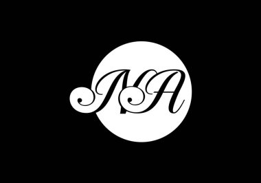 Baş Monogram Harf N A Logo Tasarım Vektör Şablonu. NA Harf Logosu Tasarımı