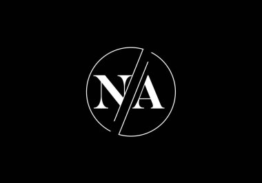 Baş Monogram Harf N A Logo Tasarım Vektör Şablonu. NA Harf Logosu Tasarımı