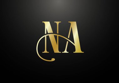 Baş Monogram Harf N A Logo Tasarım Vektör Şablonu. NA Harf Logosu Tasarımı