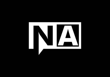 Baş Monogram Harf N A Logo Tasarım Vektör Şablonu. NA Harf Logosu Tasarımı