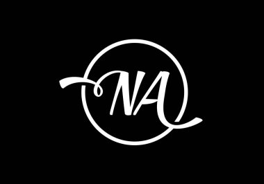 Baş Monogram Harf N A Logo Tasarım Vektör Şablonu. NA Harf Logosu Tasarımı