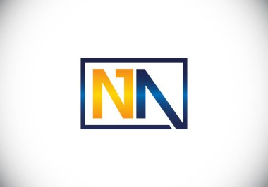 Baş Monogram Harf N A Logo Tasarım Vektör Şablonu. NA Harf Logosu Tasarımı