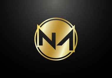 Baş Monogram Harf N A Logo Tasarım Vektör Şablonu. NA Harf Logosu Tasarımı