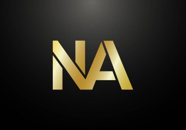 Baş Monogram Harf N A Logo Tasarım Vektör Şablonu. NA Harf Logosu Tasarımı