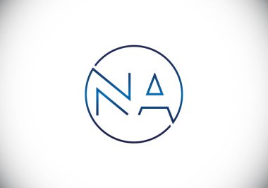 Baş Monogram Harf N A Logo Tasarım Vektör Şablonu. NA Harf Logosu Tasarımı