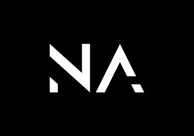 Baş Monogram Harf N A Logo Tasarım Vektör Şablonu. NA Harf Logosu Tasarımı
