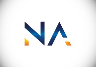 Baş Monogram Harf N A Logo Tasarım Vektör Şablonu. NA Harf Logosu Tasarımı