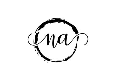 Baş Monogram Harf N A Logo Tasarım Vektör Şablonu. NA Harf Logosu Tasarımı