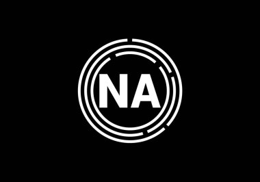 Baş Monogram Harf N A Logo Tasarım Vektör Şablonu. NA Harf Logosu Tasarımı