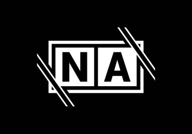 Baş Monogram Harf N A Logo Tasarım Vektör Şablonu. NA Harf Logosu Tasarımı