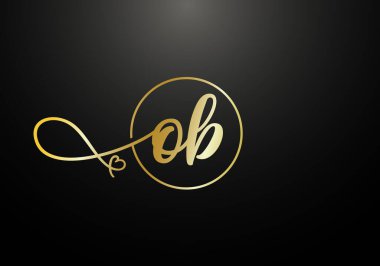 İlk Monogram Harf O B Logo Tasarım Vektör Şablonu. O B Harfi Logo Tasarımı