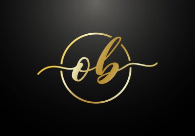 İlk Monogram Harf O B Logo Tasarım Vektör Şablonu. O B Harfi Logo Tasarımı