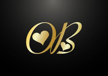 İlk Monogram Harf O B Logo Tasarım Vektör Şablonu. O B Harfi Logo Tasarımı
