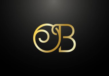 İlk Monogram Harf O B Logo Tasarım Vektör Şablonu. O B Harfi Logo Tasarımı