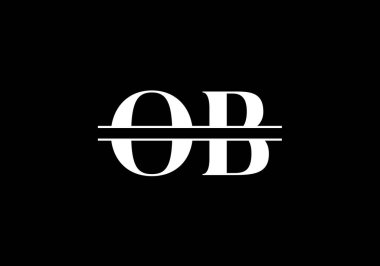 İlk Monogram Harf O B Logo Tasarım Vektör Şablonu. O B Harfi Logo Tasarımı