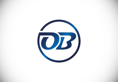 İlk Monogram Harf O B Logo Tasarım Vektör Şablonu. O B Harfi Logo Tasarımı