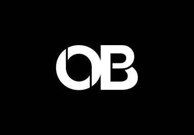İlk Monogram Harf O B Logo Tasarım Vektör Şablonu. O B Harfi Logo Tasarımı